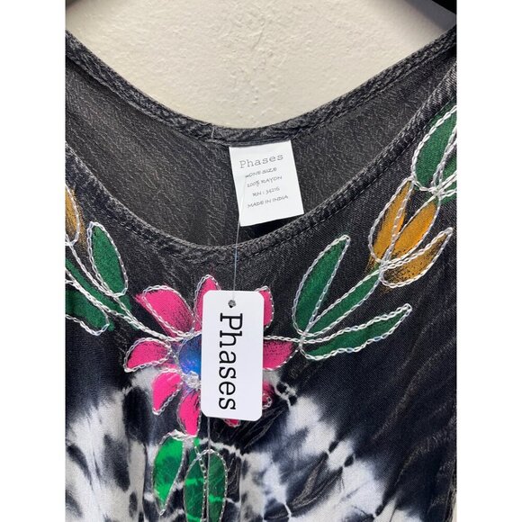 Phases Womens One Size S M L Pullover Butterfly Tie Dye Tunic Dress Boho Hippie - Picture 6 of 6